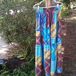 SHEIN Vibrant Plaid Maxi Skirt Set